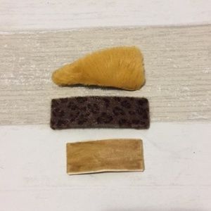 ZARA 3 leopard print faux fur hairpins